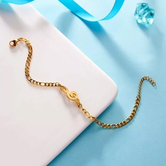 Gold Treble Clef Adjustable Bracelet - Picture 5 of 6